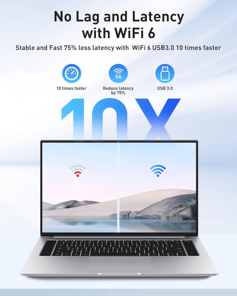 Nineplus USB WiFi Adapter for PC Desktop - WiFi 6 AX1800Mbps 5GHz 2.4GHz USB 3.0 Wireless Wi-Fi Network Adapter for Desktop Computer Laptop with High Gain Wi-Fi Antenna Supports Win11/10 - Image 4